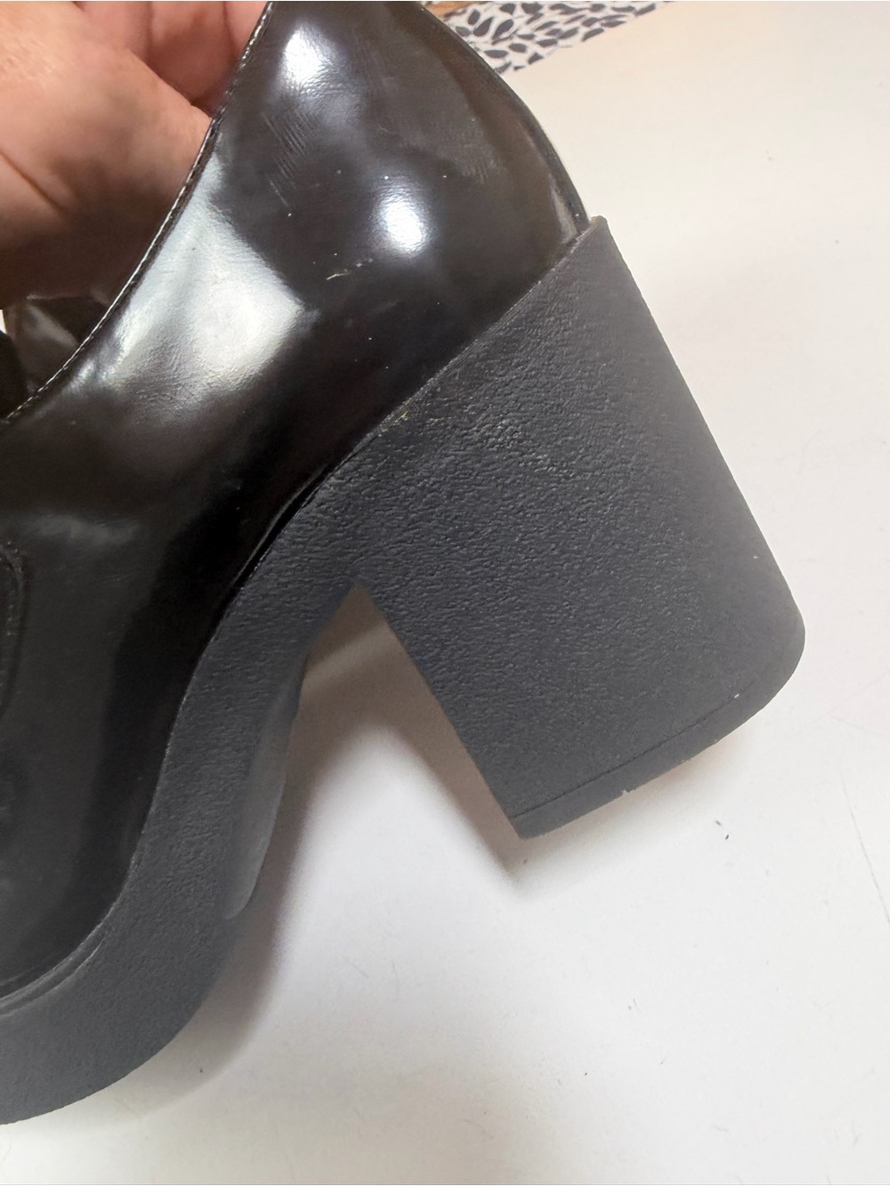 Jeffrey Campbell Black Patent Leather Plain Jane Platform Loafers Heels Size 8 - Picture 8 of 15